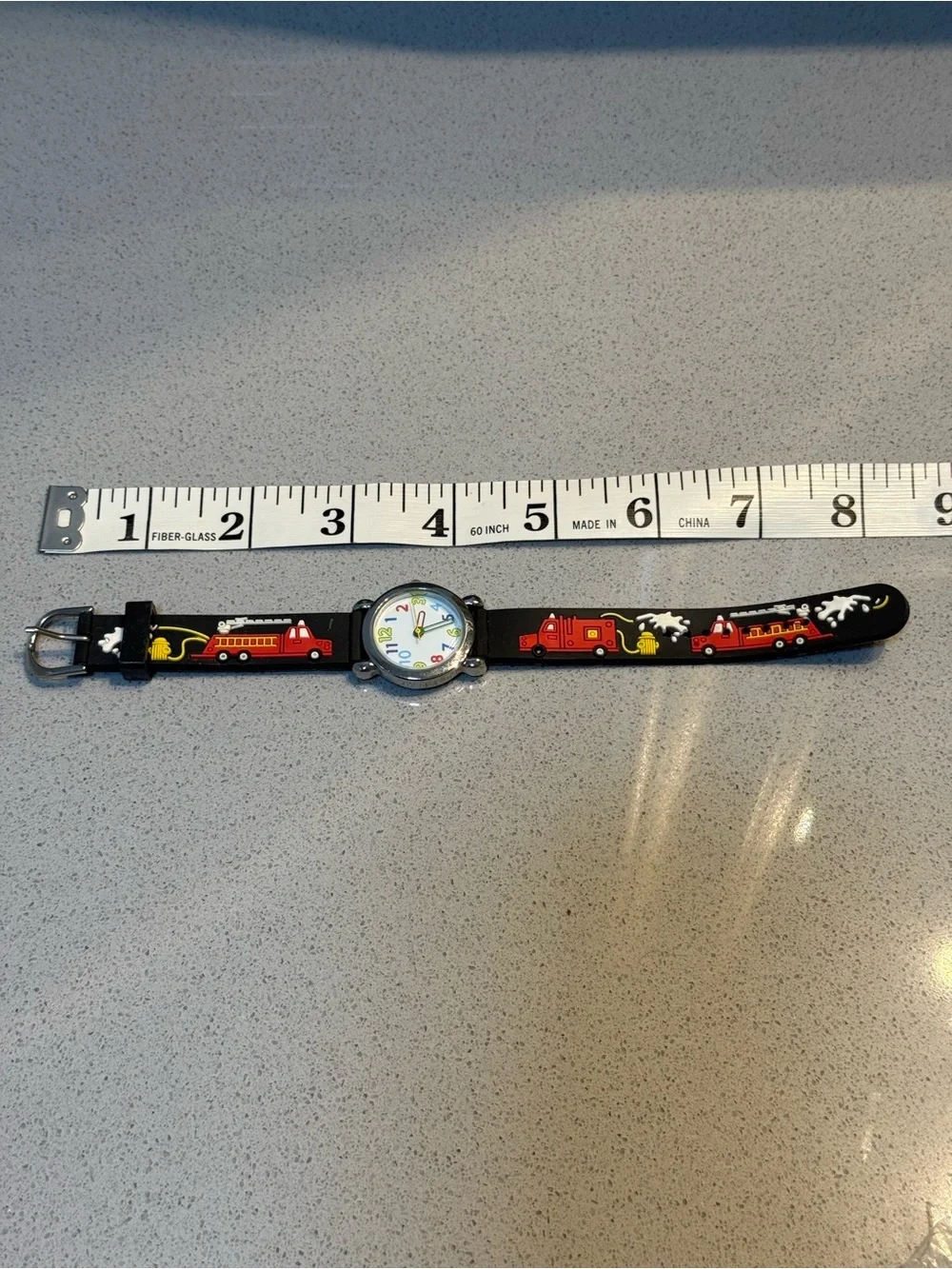Kids Black Fire Truck Watch with Colorful Dial